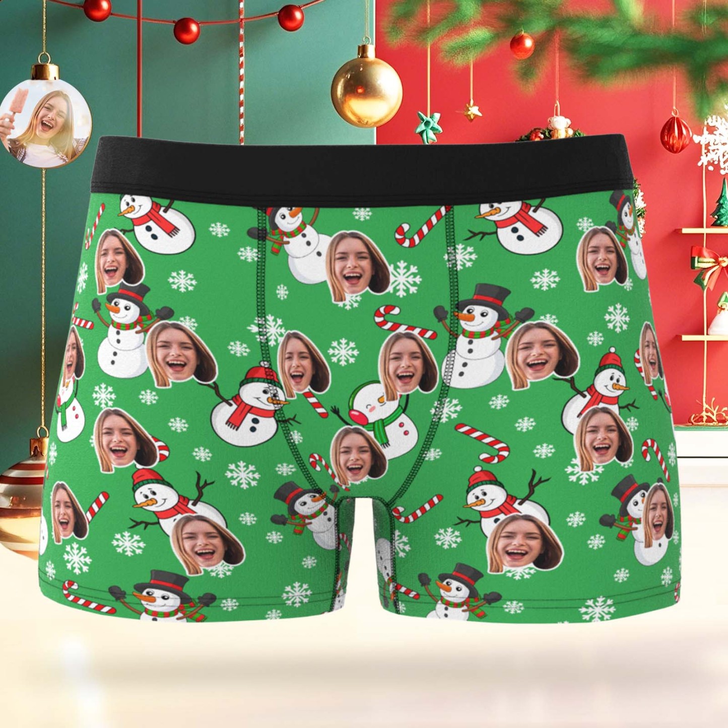 Custom Santa Boxer Shorts Personalized Christmas Underwear Custom Christmas Panties Gifts