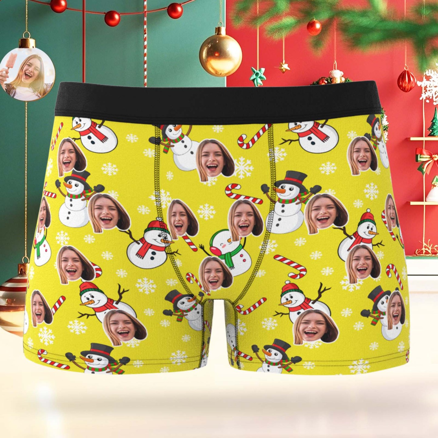 Custom Santa Boxer Shorts Personalized Christmas Underwear Custom Christmas Panties Gifts