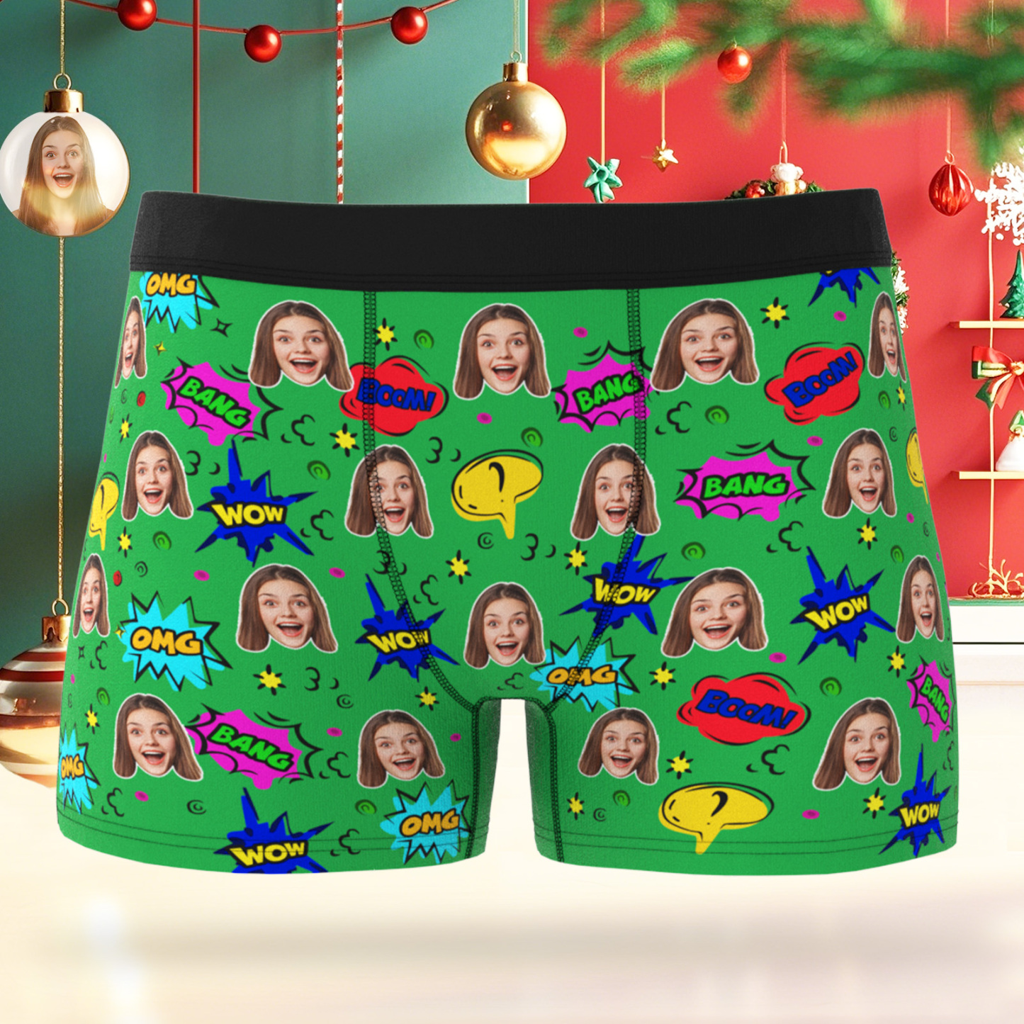 Personalized Mens Superhero Underwear Custom Photo Underwear Gift for Boyfriend