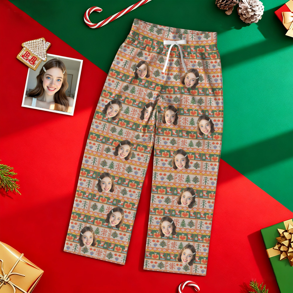 Personalized Christmas Pajamas Custom Photo Festive Holiday Sleepwear Gift for Family