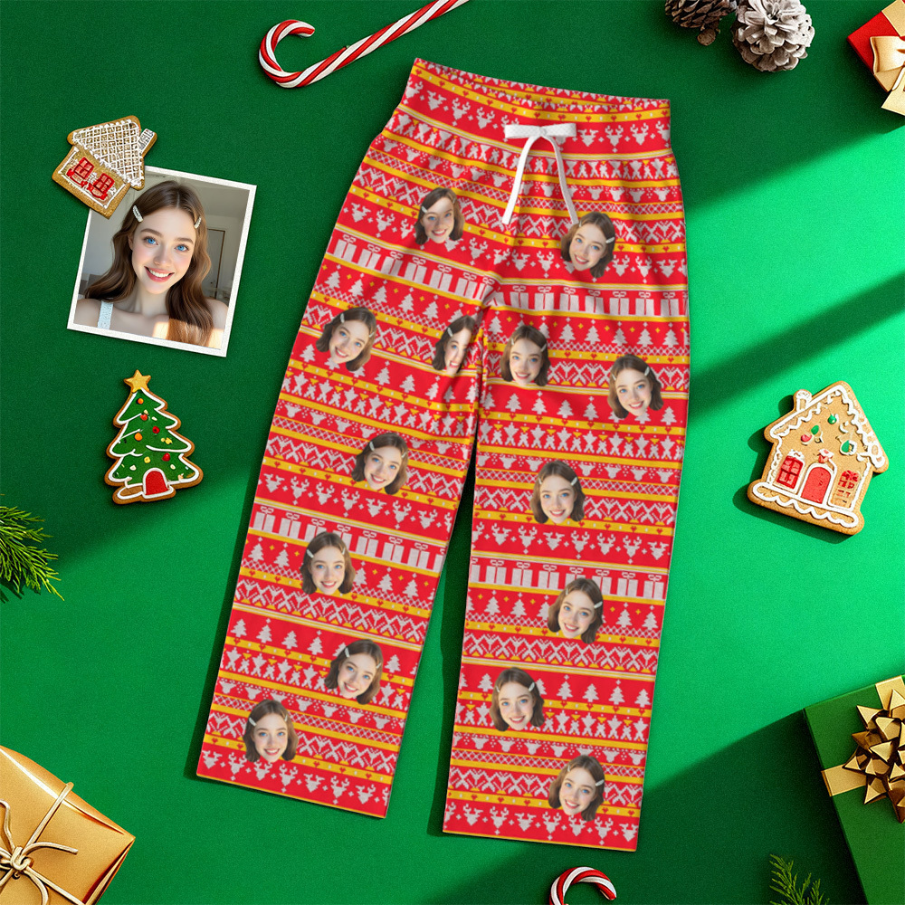 Custom Photo Christmas Pajamas Personalized Christmas Pajamas Personalized Holiday Loungewear Gift for Couples