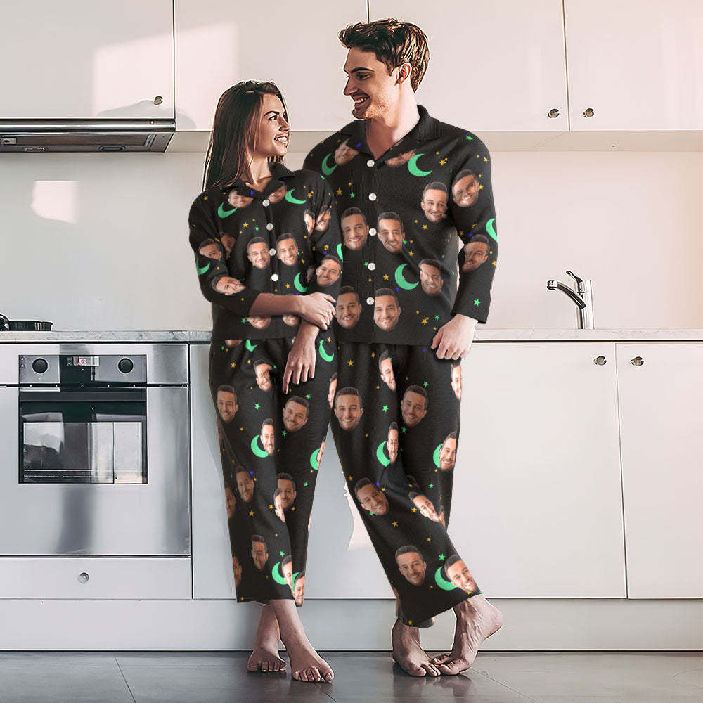 Custom Photo Face Pajama Personalized Starry Sky Style Gifts - Myphotomugs
