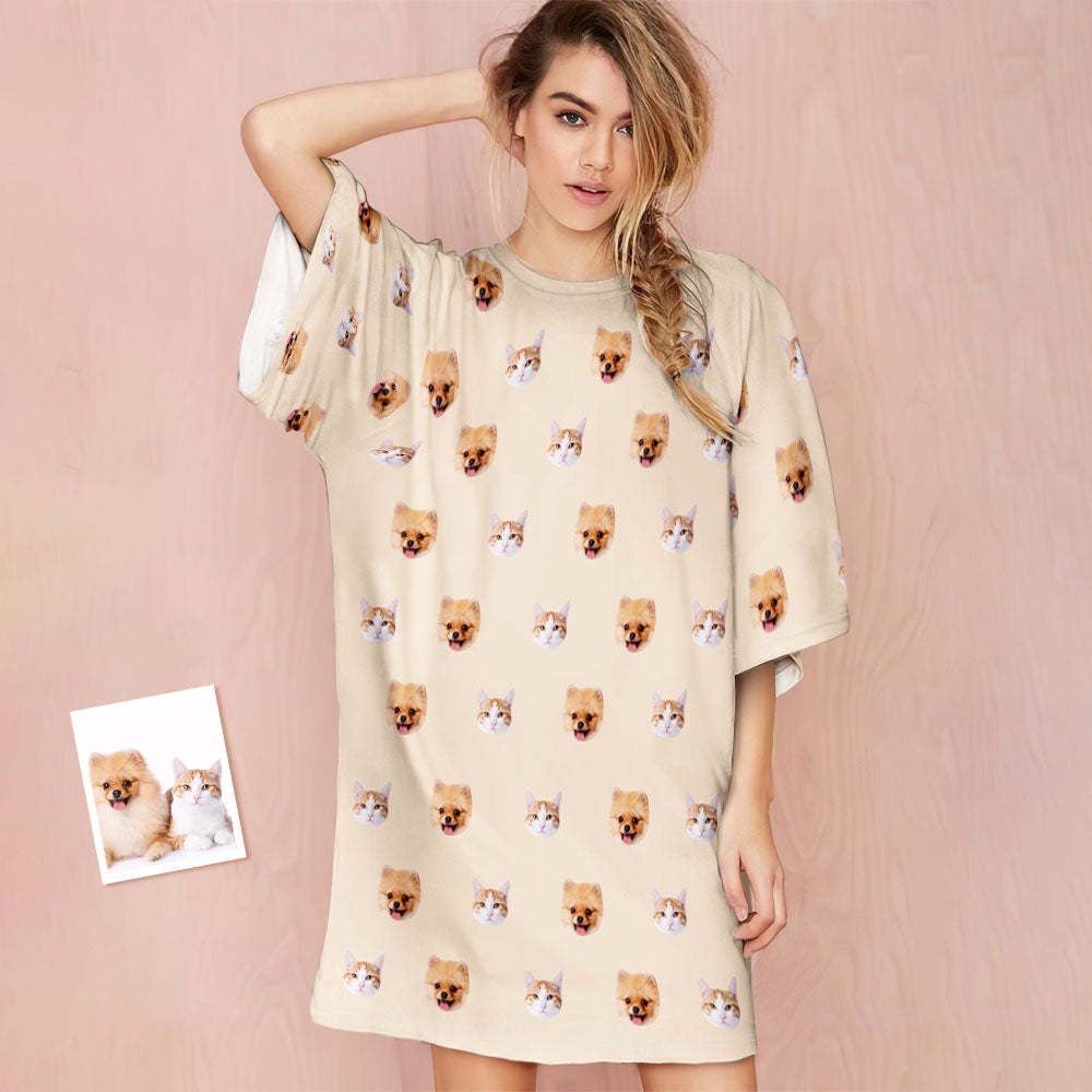 Custom Photo Face Nightdress Cute Pet Creative Home Gifts - Myphotomugs