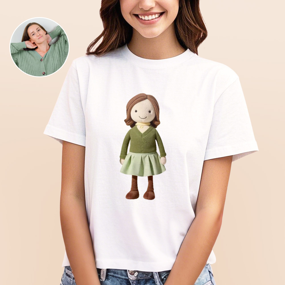 Personalized Photo Shirt Custom Cute Shirt Gifts for Lover Cartoon Minime Shirts