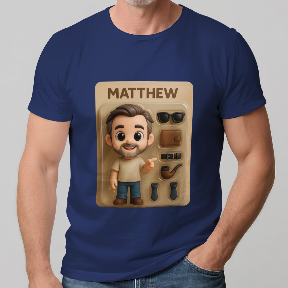 Personalized Photo Shirt Custom Cute Shirt Gifts for Dad Cartoon Fathers Day Minime Shirts