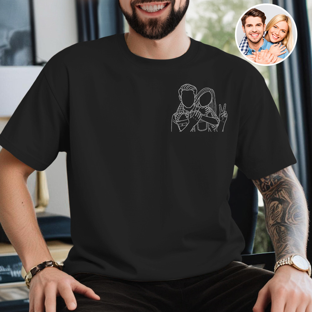 Custom Photo Shirt for Lover Personalized Portrait Shirt for Her Custom Shirt with Photo