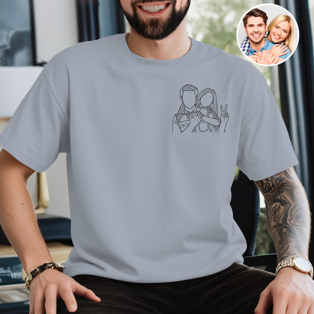 Custom Photo Shirt for Lover Personalized Portrait Shirt for Her Custom Shirt with Photo