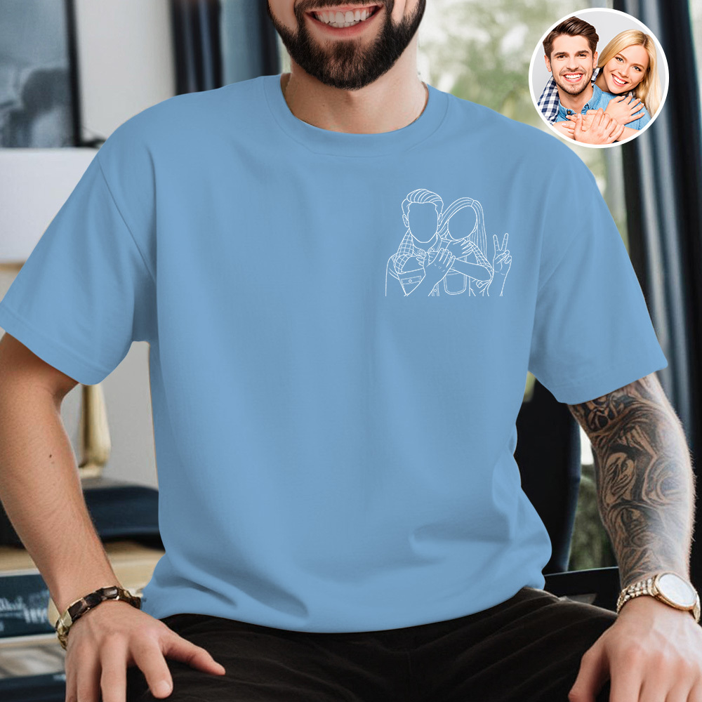 Custom Photo Shirt for Lover Personalized Portrait Shirt for Her Custom Shirt with Photo