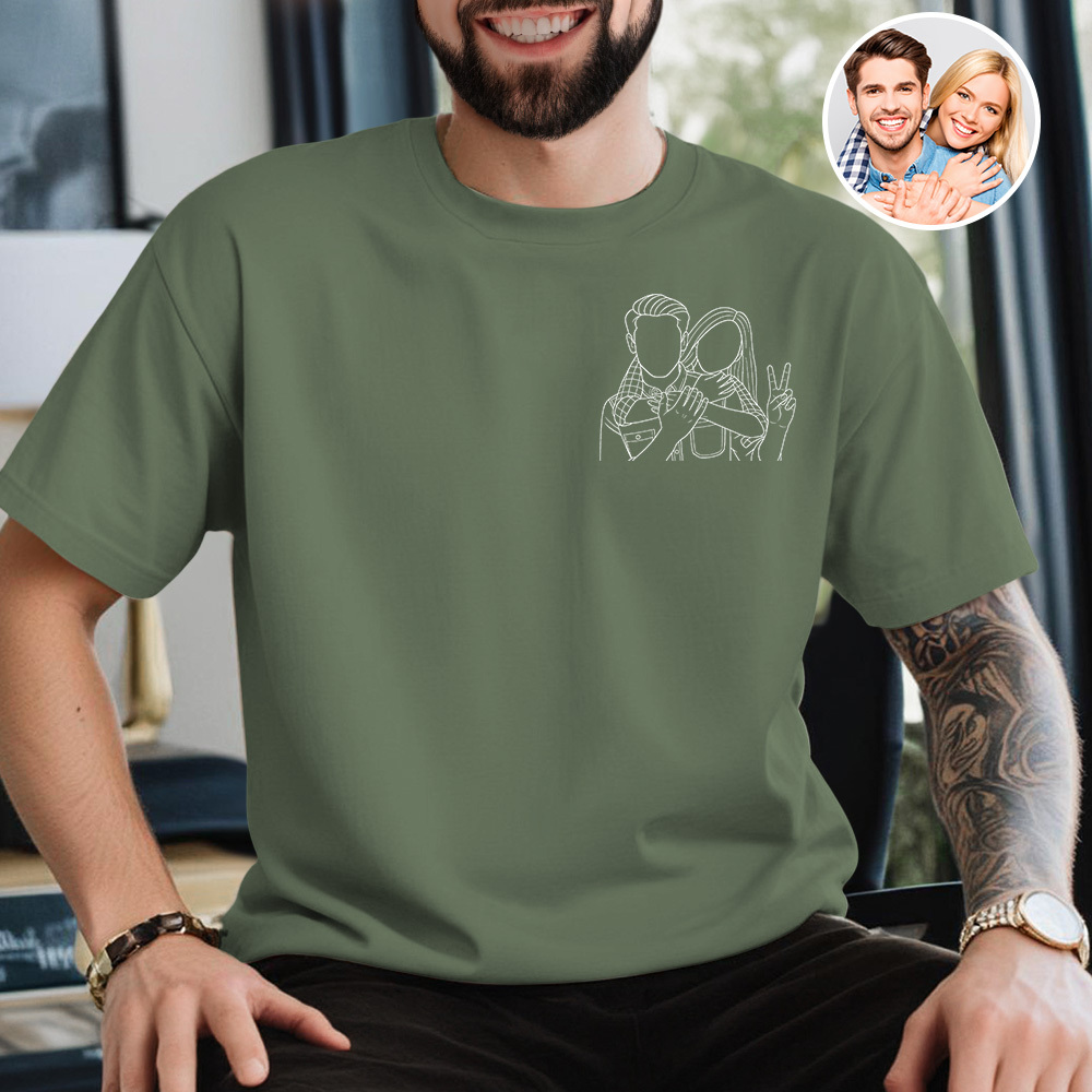 Custom Photo Shirt for Lover Personalized Portrait Shirt for Her Custom Shirt with Photo