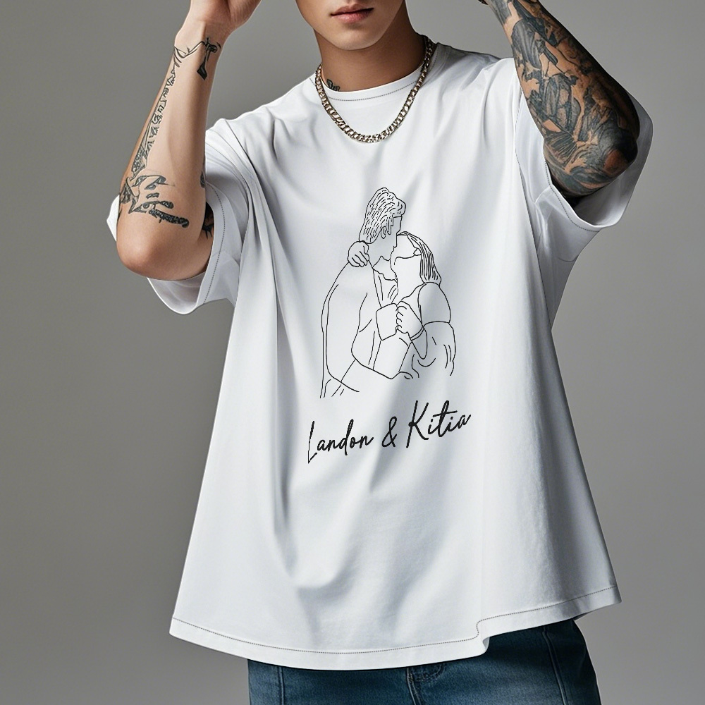 Custom Photo Shirt Personalized Portrait Shirt Custom Photo Shirt with Lover