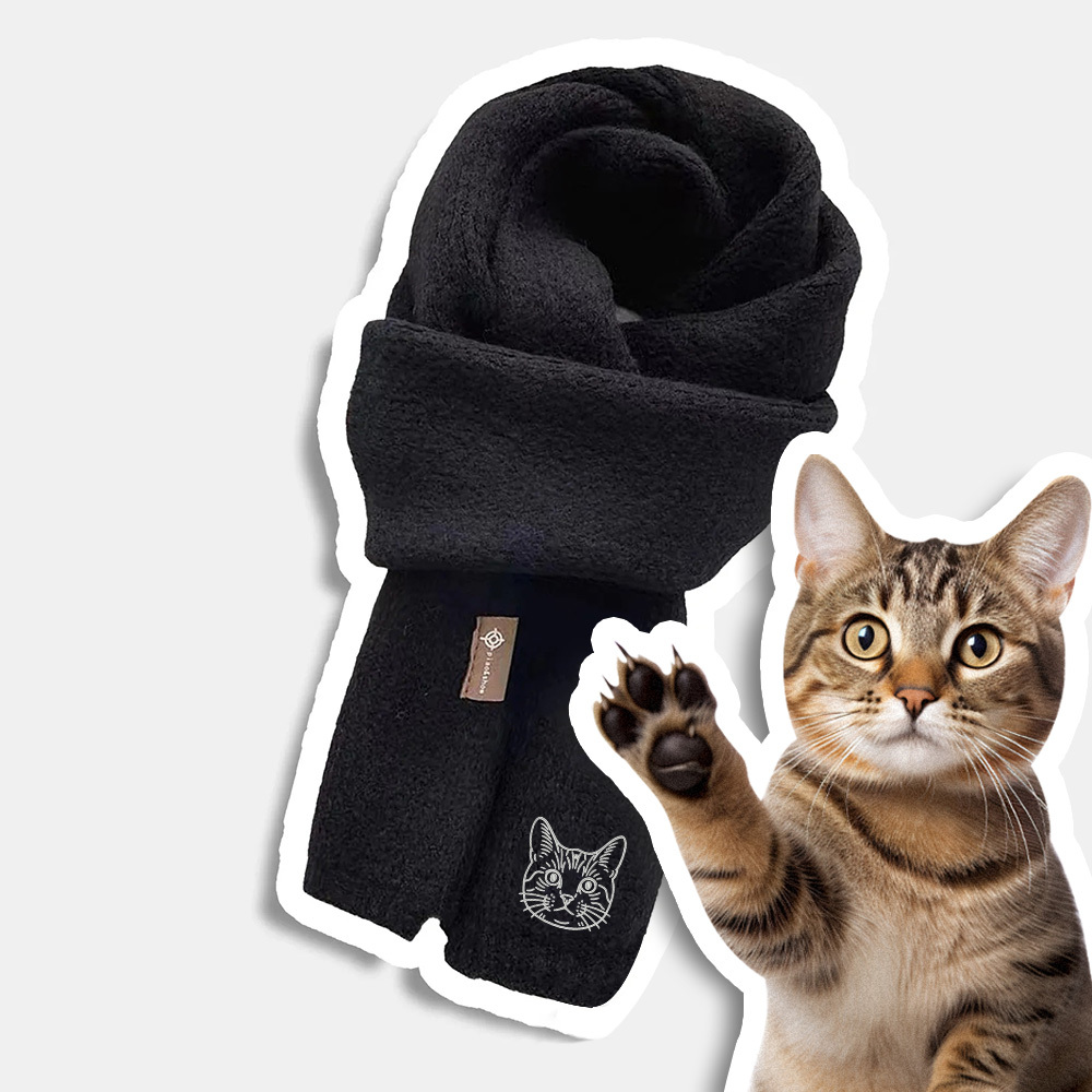 Custom Embroidery Pet Portrait Woven Scarf Muffler Cat Dog Muffler