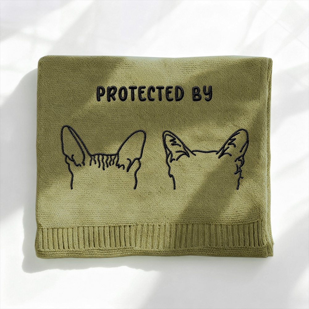 Custom Embroidered Pet Portrait Woven Scarf Personalized Dog Muffler for Pet Lovers