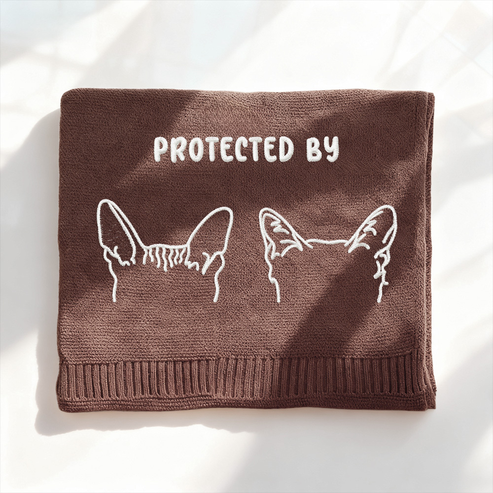 Custom Embroidered Pet Portrait Woven Scarf Personalized Dog Muffler for Pet Lovers