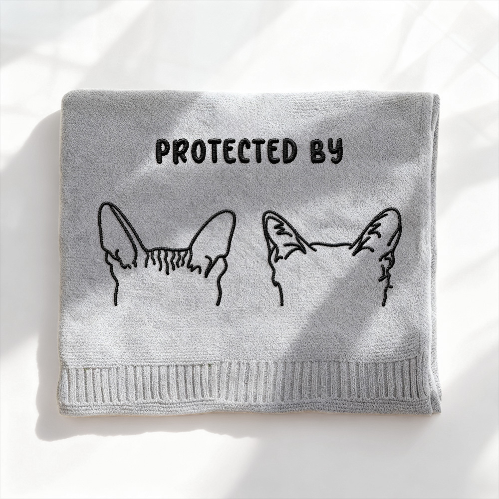 Custom Embroidered Pet Portrait Woven Scarf Personalized Dog Muffler for Pet Lovers