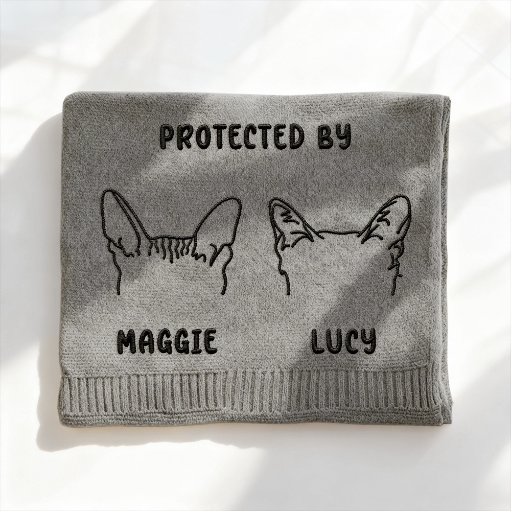 Custom Embroidered Pet Portrait Woven Scarf Personalized Dog Muffler for Pet Lovers