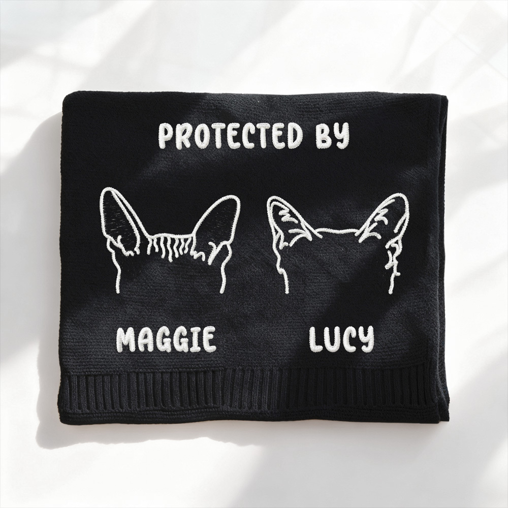 Custom Embroidered Pet Portrait Woven Scarf Personalized Dog Muffler for Pet Lovers