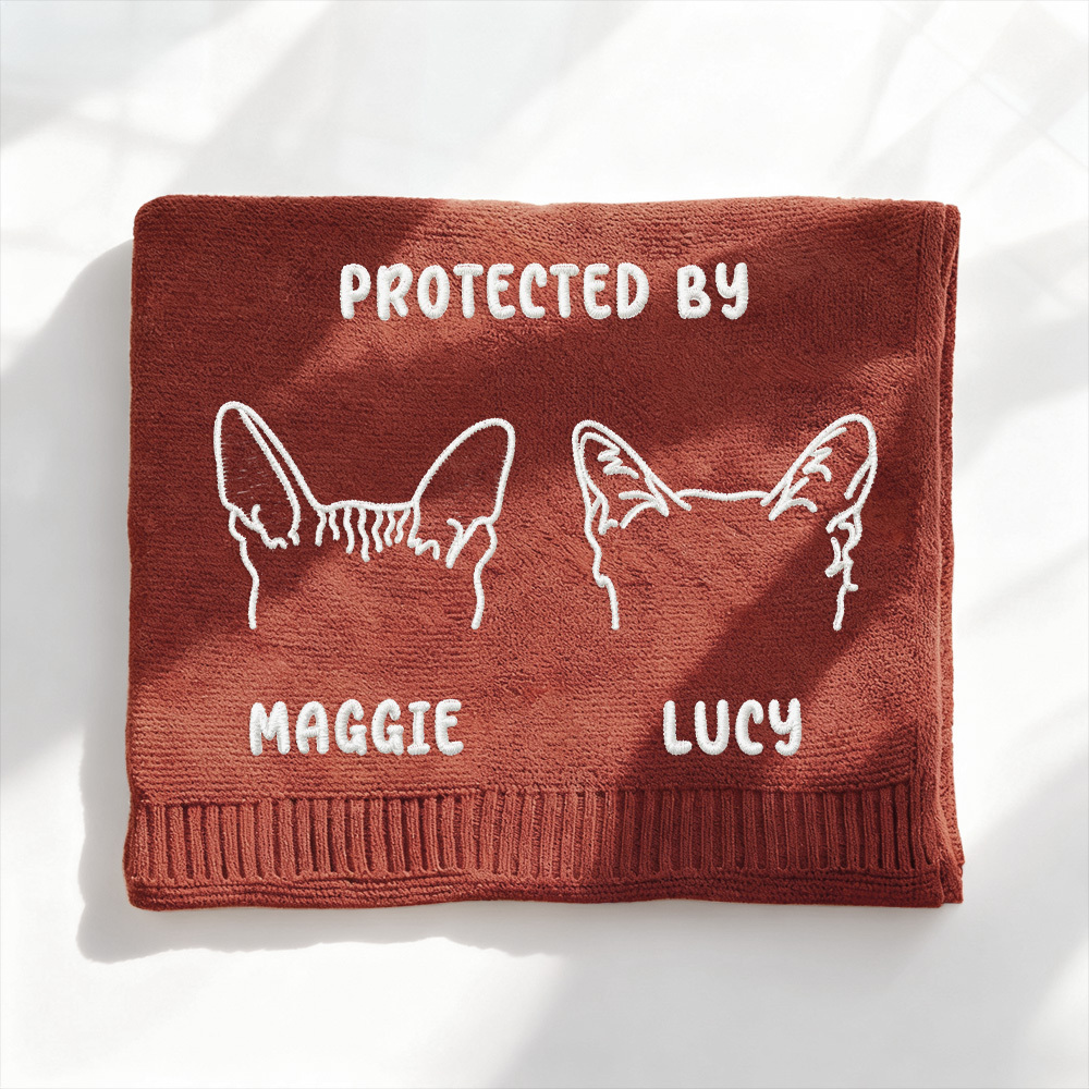 Custom Embroidered Pet Portrait Woven Scarf Personalized Dog Muffler for Pet Lovers