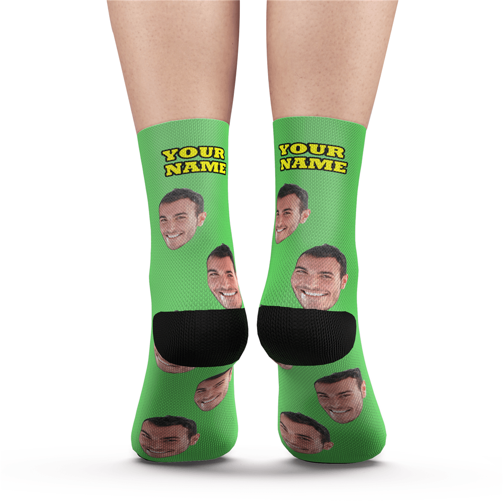 Custom Face Socks With Your Text - MyFaceSocksUK