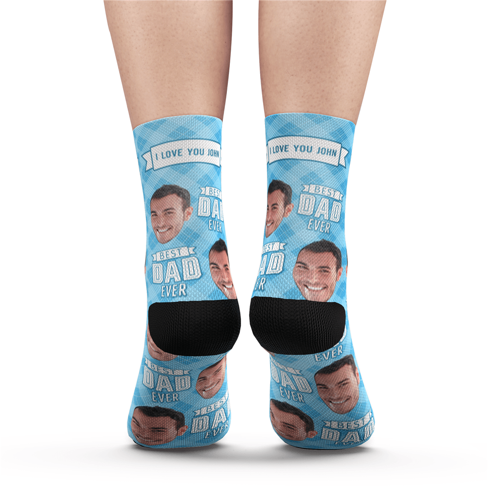 Custom Best Dad Ever Socks With Your Text - MyFaceSocksUK
