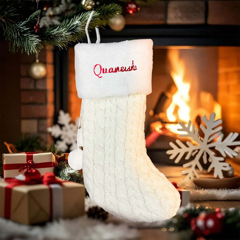 Personalized Christmas Stocking with Name Embroidery Xmas Stockings Decoration - MyPhotoMugs