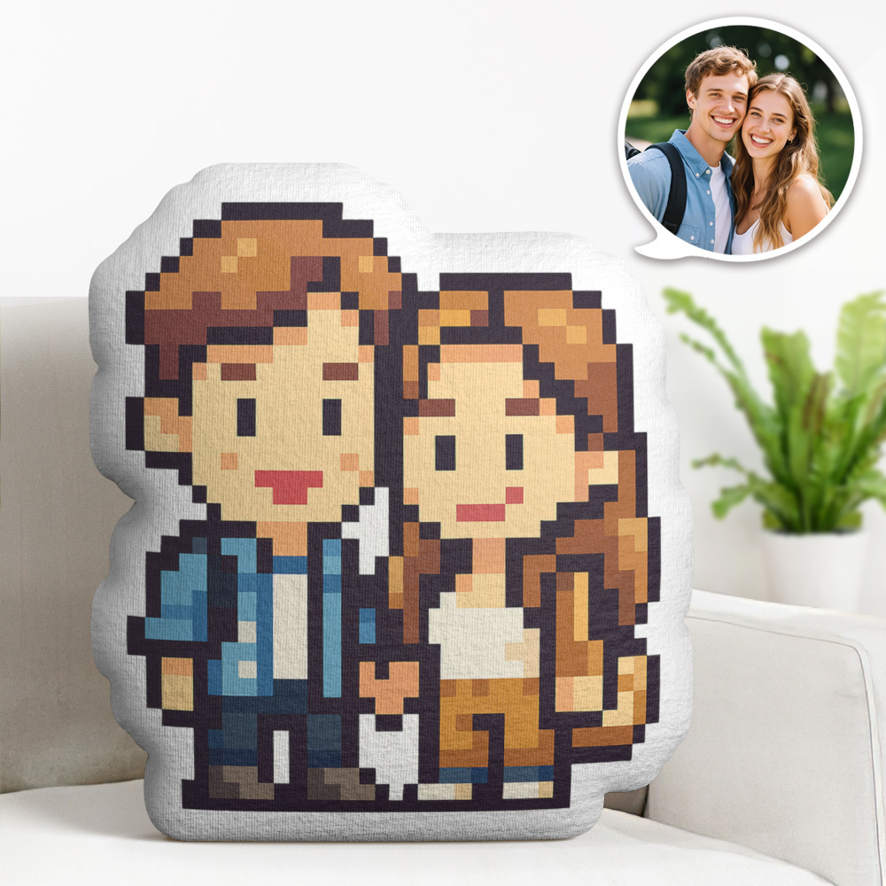 Custom Pixel Art Pillow Custom Pixel Minime Throw Pillow Personalized Face Picture Minime Throw Doll