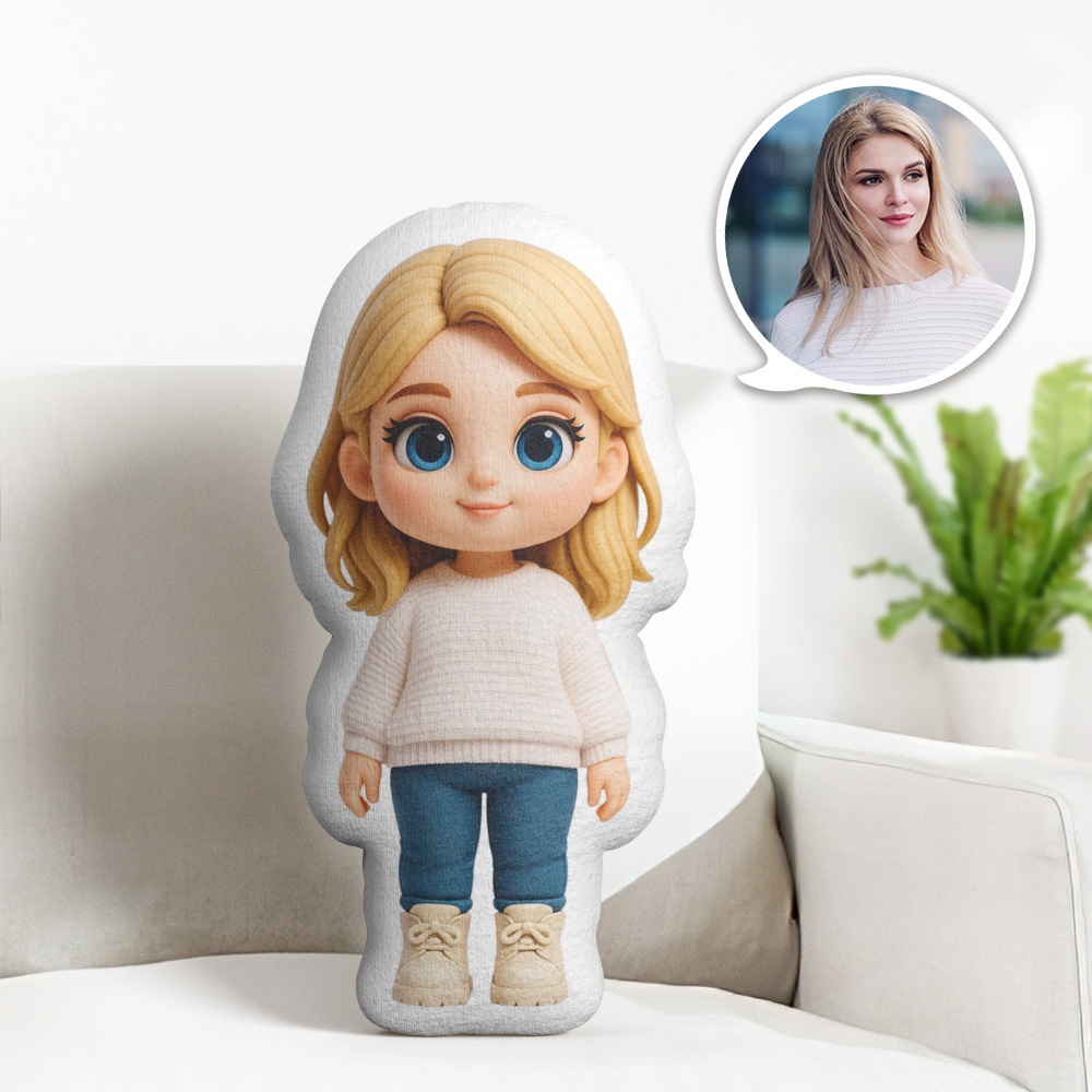 Custom Pixel Art Pillow Custom Pixel Minime Throw Pillow Personalized Face Picture Minime Throw Doll