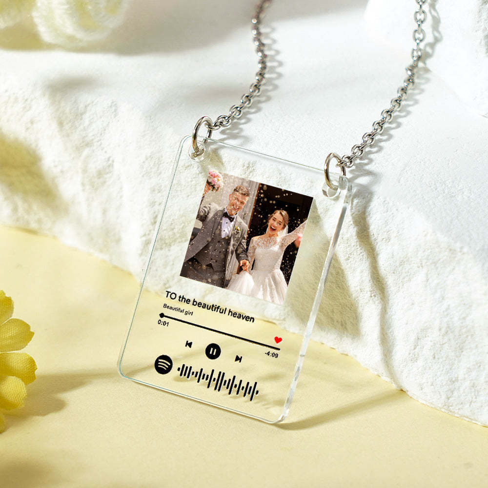 Custom Photo Necklace Spotify Necklace Gifts for Lover - MyPhotoMugs