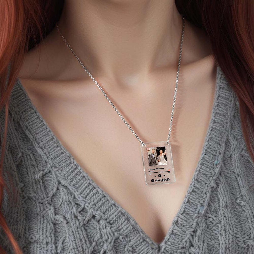 Custom Photo Necklace Spotify Necklace Gifts for Lover - MyPhotoMugs