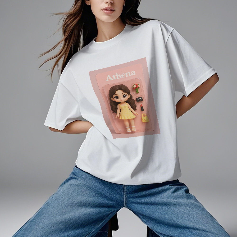 Custom 2D Mini Figures Cartoon Shirt Custom Toy Figure Shirt Personalized Photo Tshirt