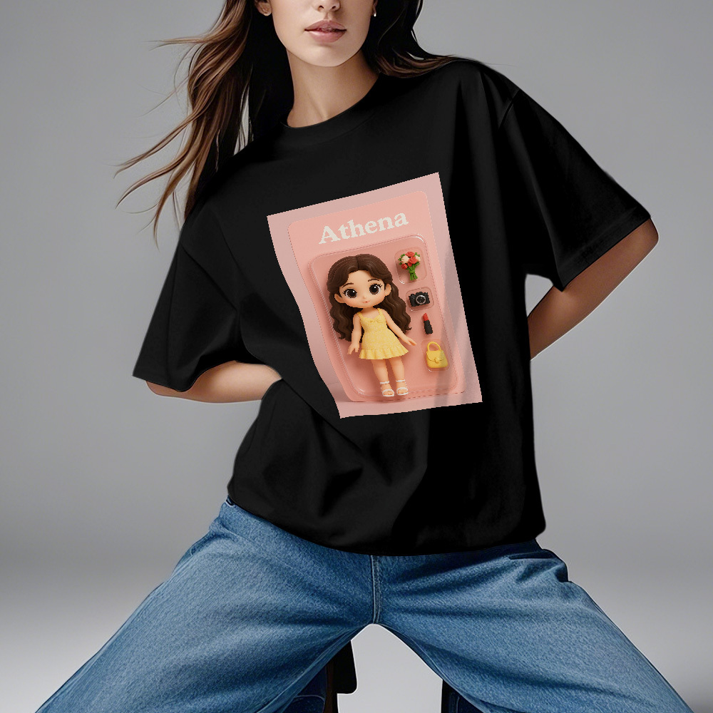 Custom 2D Mini Figures Cartoon Shirt Custom Toy Figure Shirt Personalized Photo Tshirt