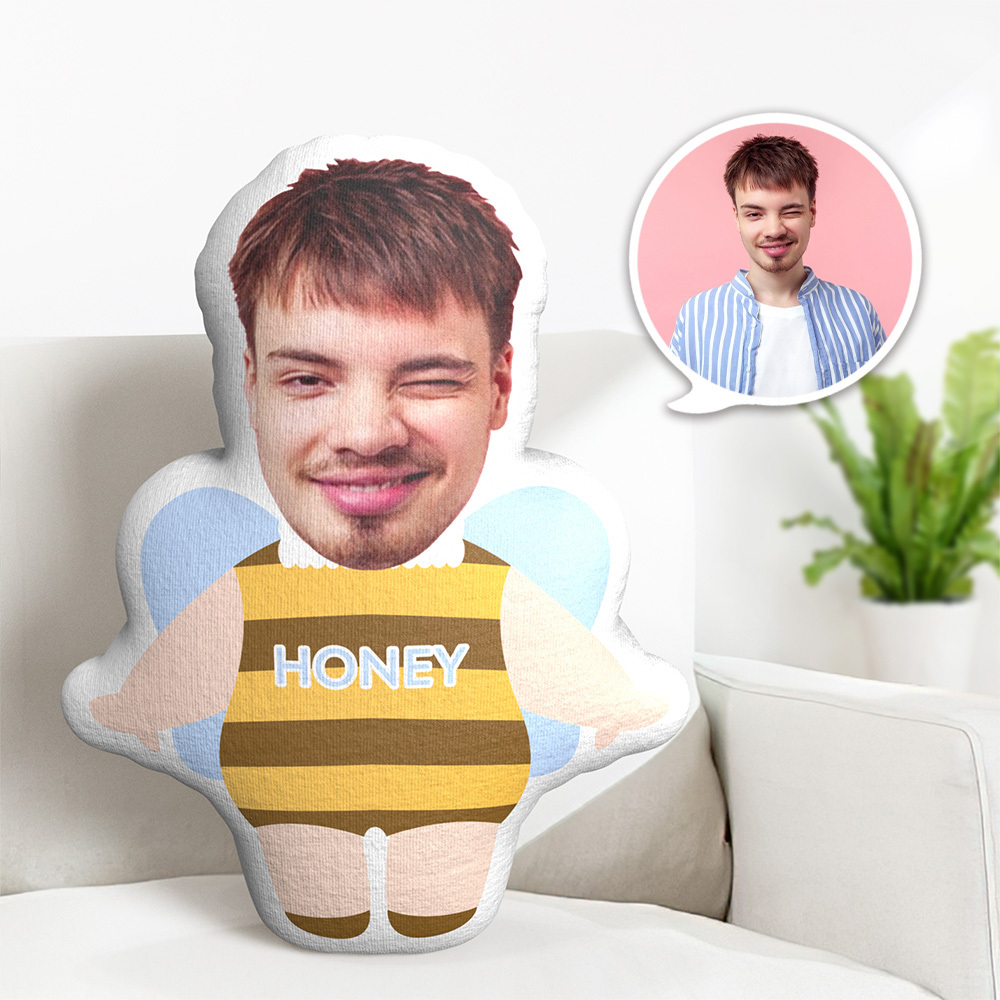 Custom Photo Face Pillow Cartoon Bee Pillow Personalized Photo Custom Shaped Pillow for Boy