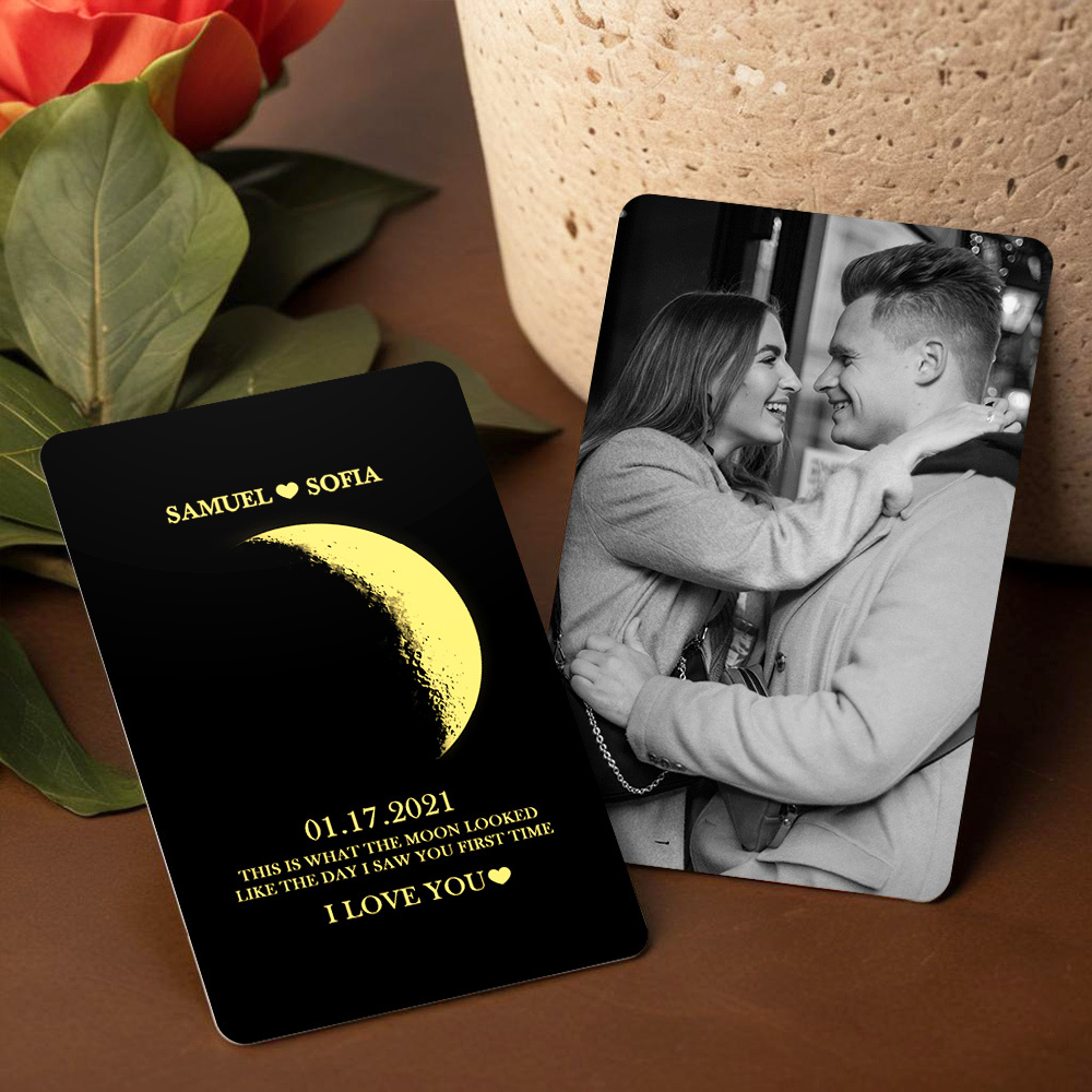 Custom Wallet Card Personalized Photo Wallet Insert Card Custom Moon Phase Wallet Card