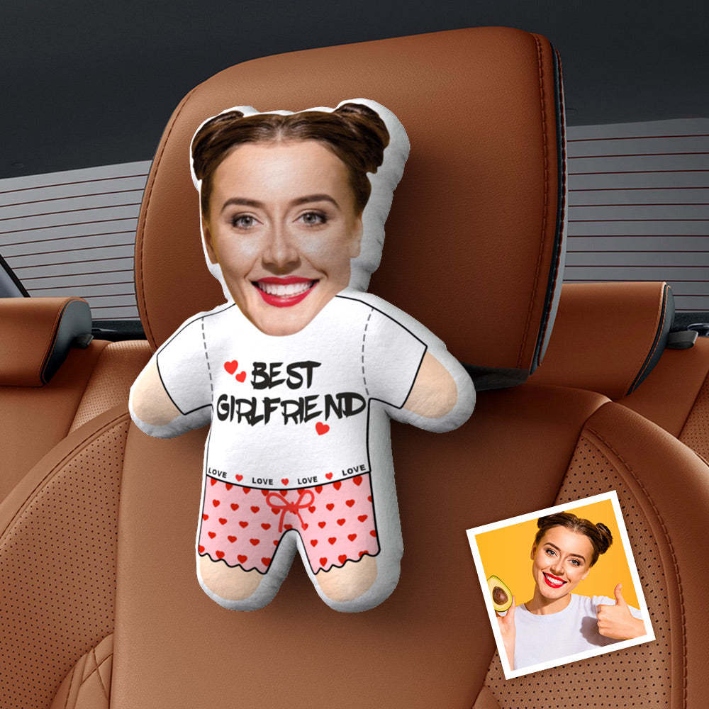 Personalized Face Car Seat Pillow Best Girlfriend Customized Soft Face Best GirlfriendPillow For Car and Chair - Myphotomugs