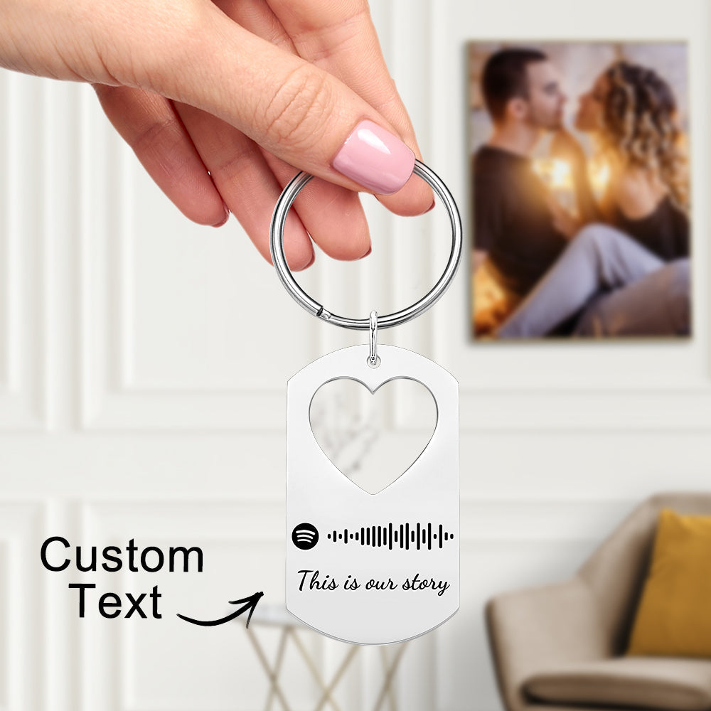 Custom Valentine's Day Gift Engraved Keychain Spotify Keychain for Lover