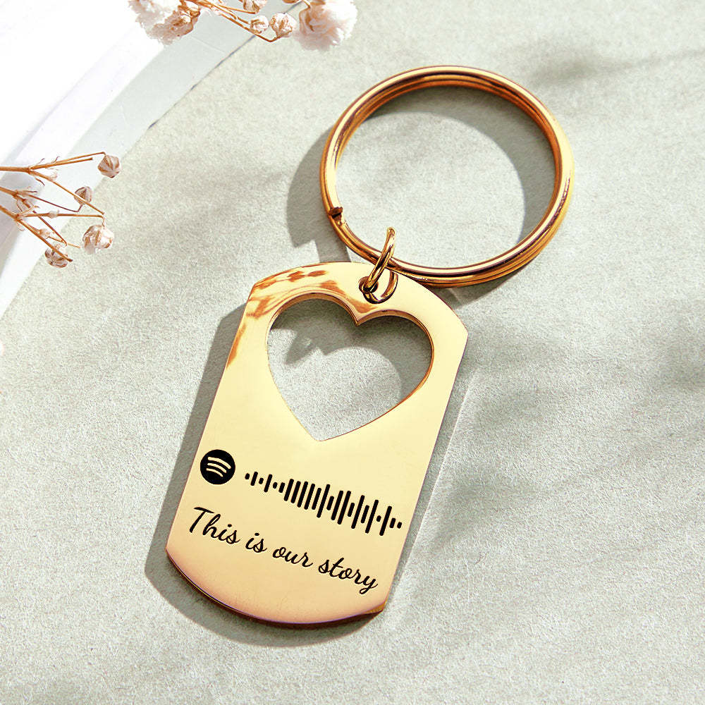 Custom Valentine's Day Gift Engraved Keychain Spotify Keychain for Lover - Myphotomugs