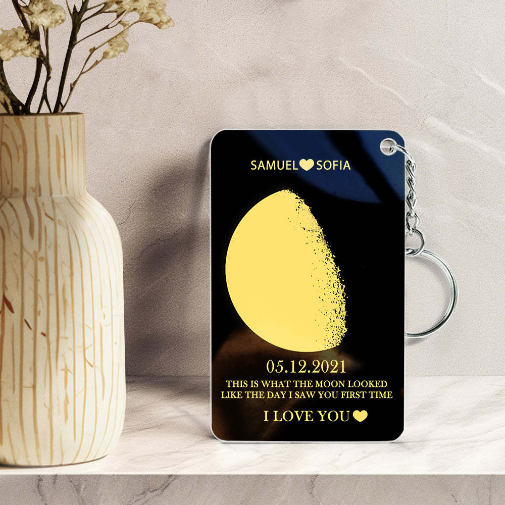 Custom Moon Phase Acrylic Keychain Gifts for Her - Myphotomugs