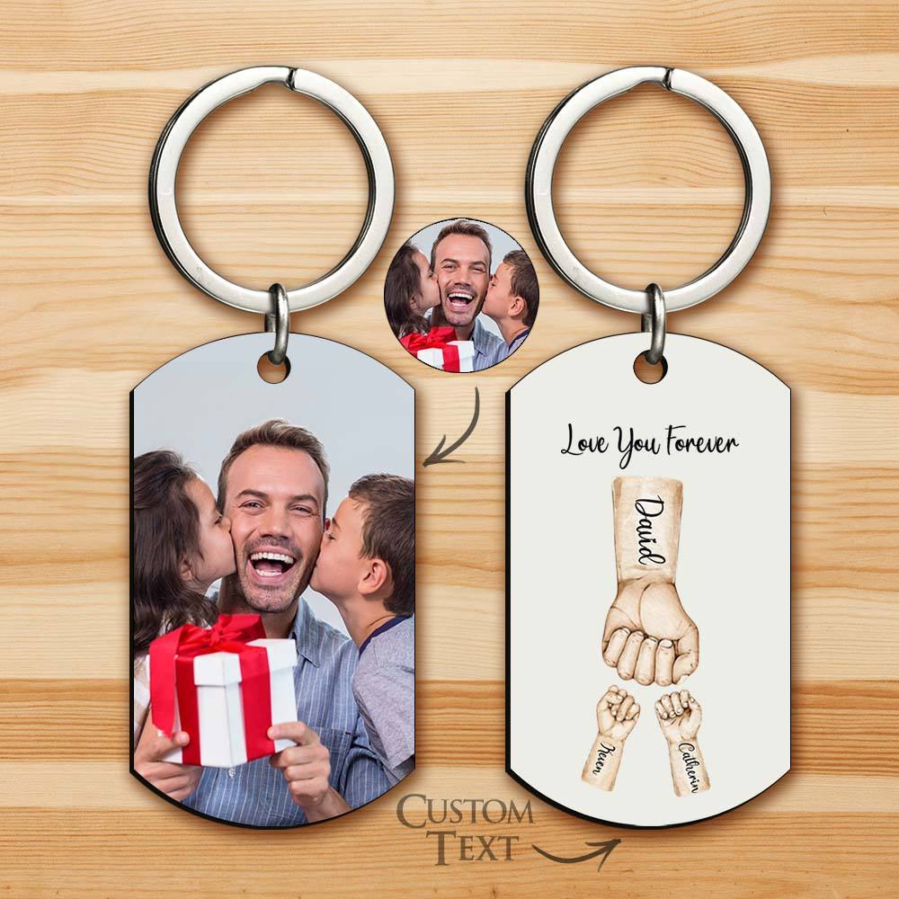 Custom Bump Keychain Best Dad Ever Keychain Photo Keyring Fathers Day Gift