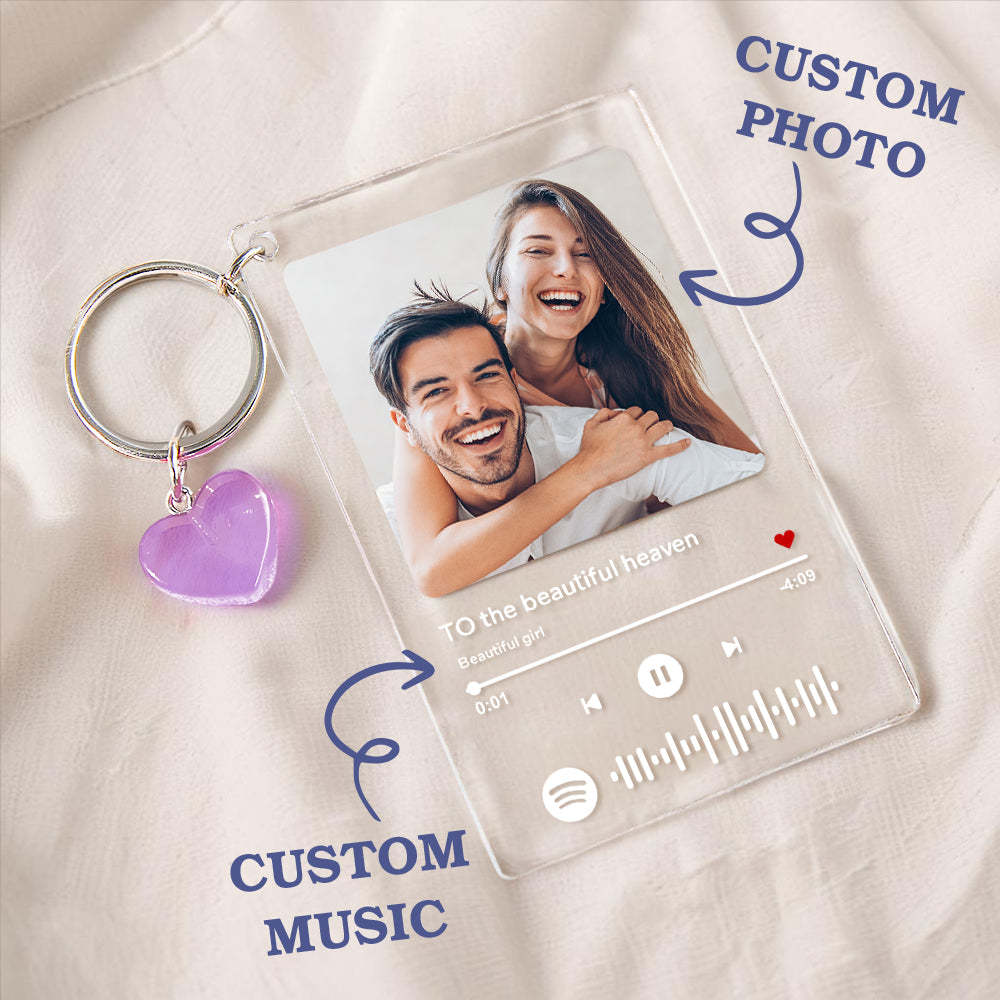 Custom Spotify Keychain Acrylic Music Keychain Spotify Christmas Gift - MyPhotoMugs