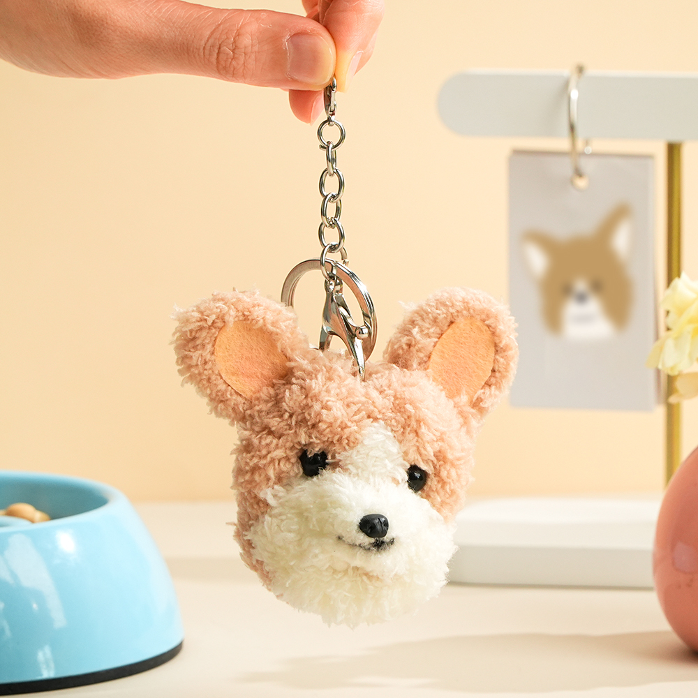 Custom Pet Keychain Handmade Twist Stick Pet Head Keychain Cute Pet Keychain for Pet Lover