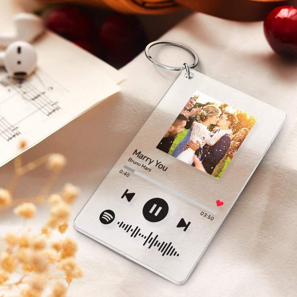 Spotify Glass  Personalized Spotify Code Music Plaque Keychain
