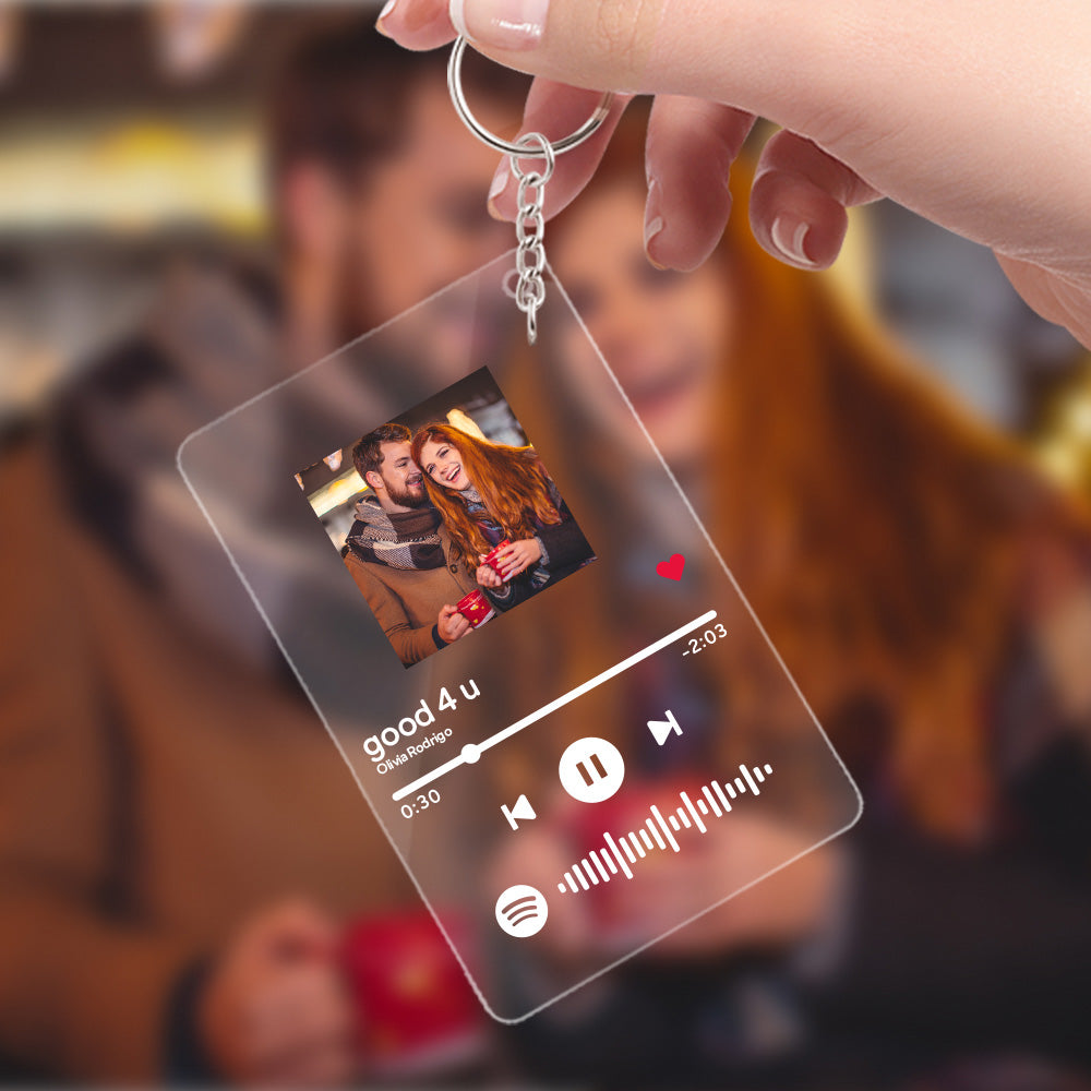 Spotify Glass Custom Scannable Keychain Spotify Code Music Plaque Keyring