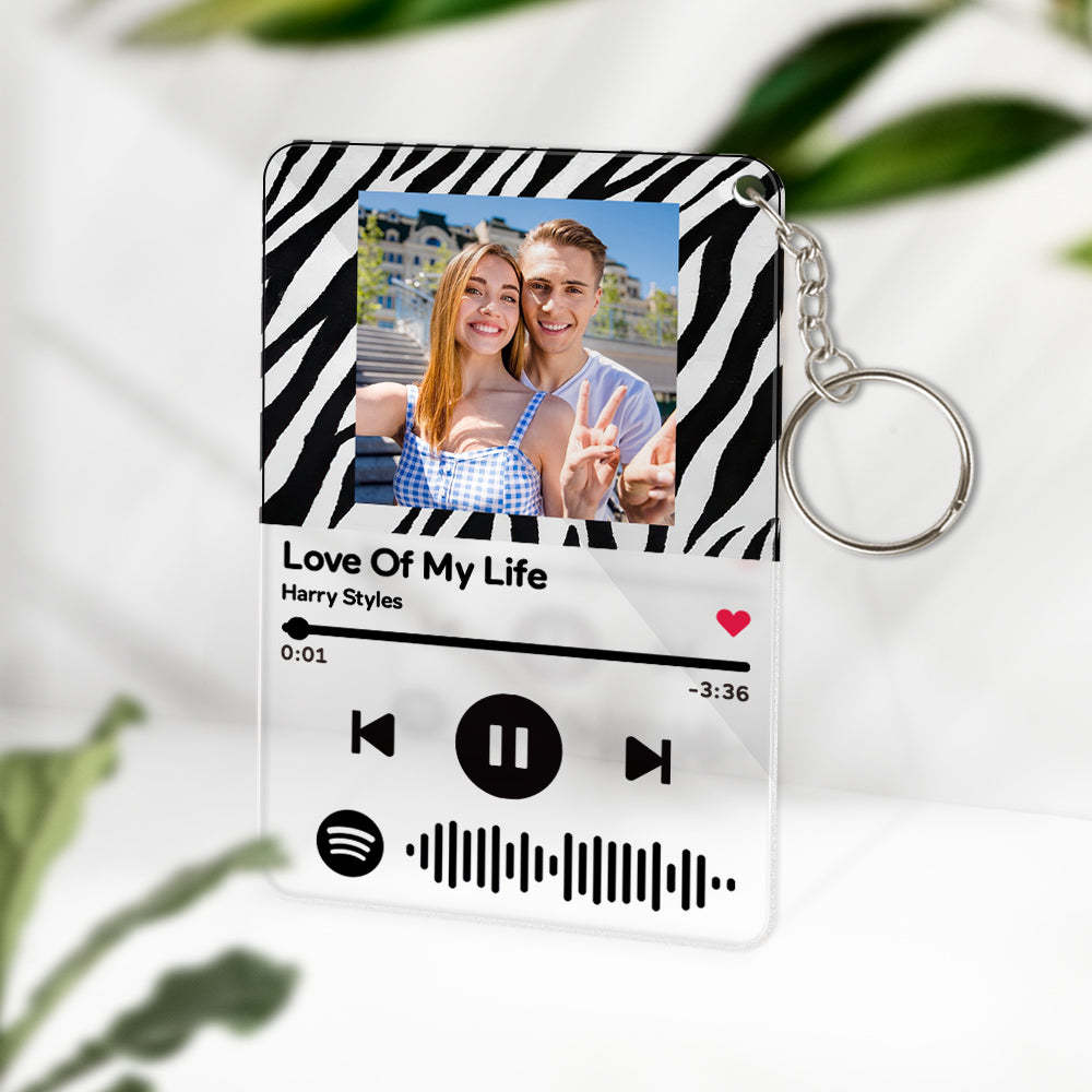 Custom Scannable Spotify Code Keychains Acrylic Music Animal Texture Style Gifts - Myphotomugs