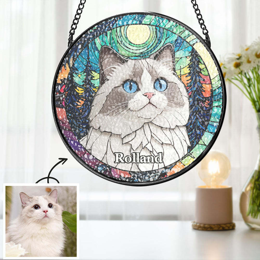 Custom Suncatcher Window Panel Hanging Sun Catcher Window Decor - MyPhotoMugs