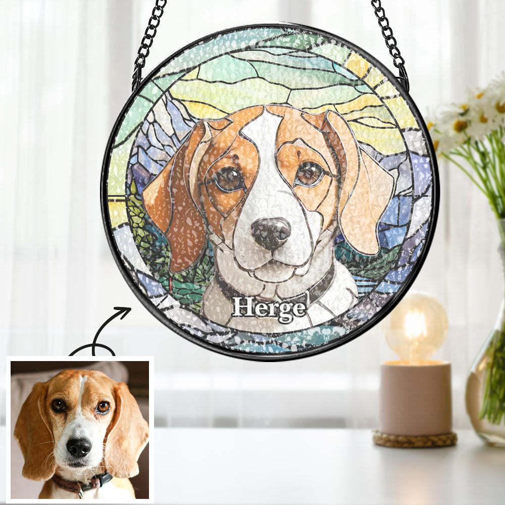 Custom Suncatcher Window Panel Hanging Sun Catcher Window Decor - MyPhotoMugs