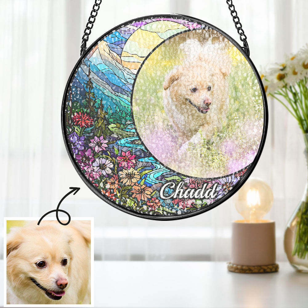 Personalized Dog Suncatcher Custom Photo Dog Suncatcher Christmas Ornament - MyPhotoMugs