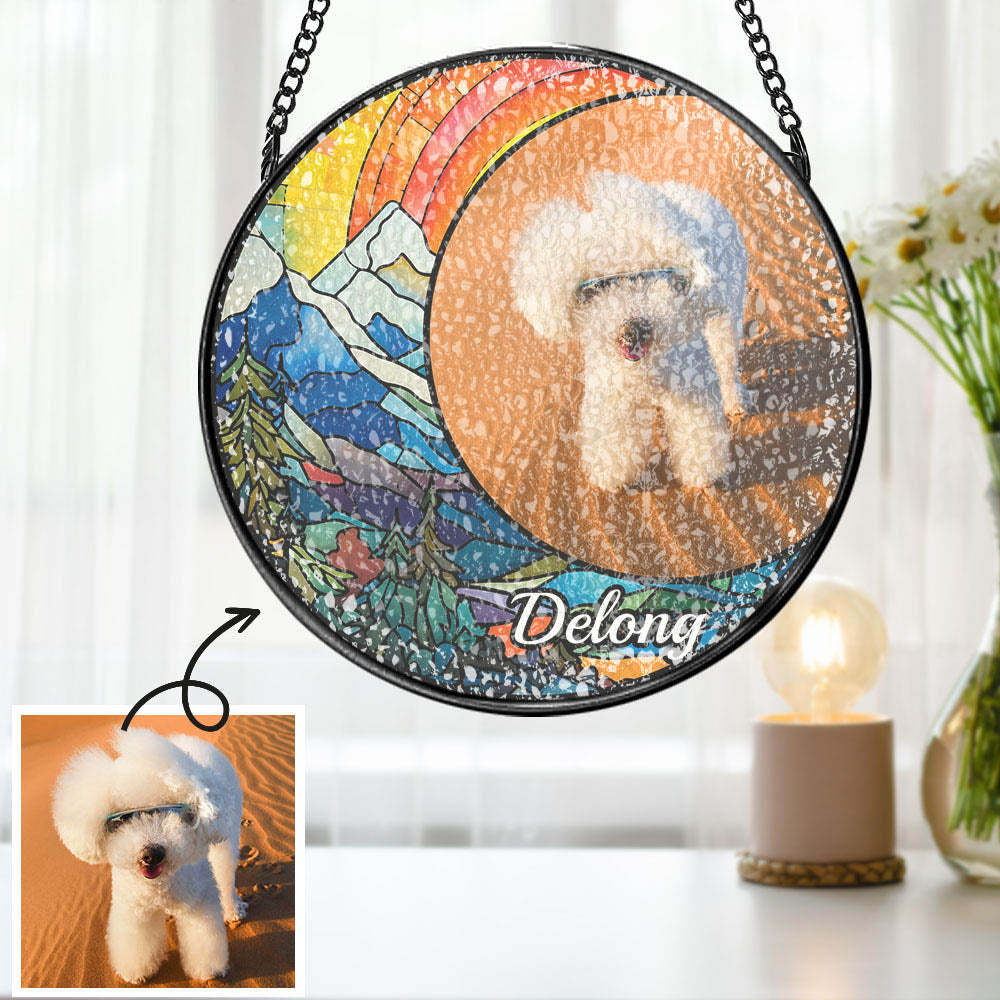 Personalized Dog Suncatcher Custom Photo Dog Suncatcher Christmas Ornament - MyPhotoMugs