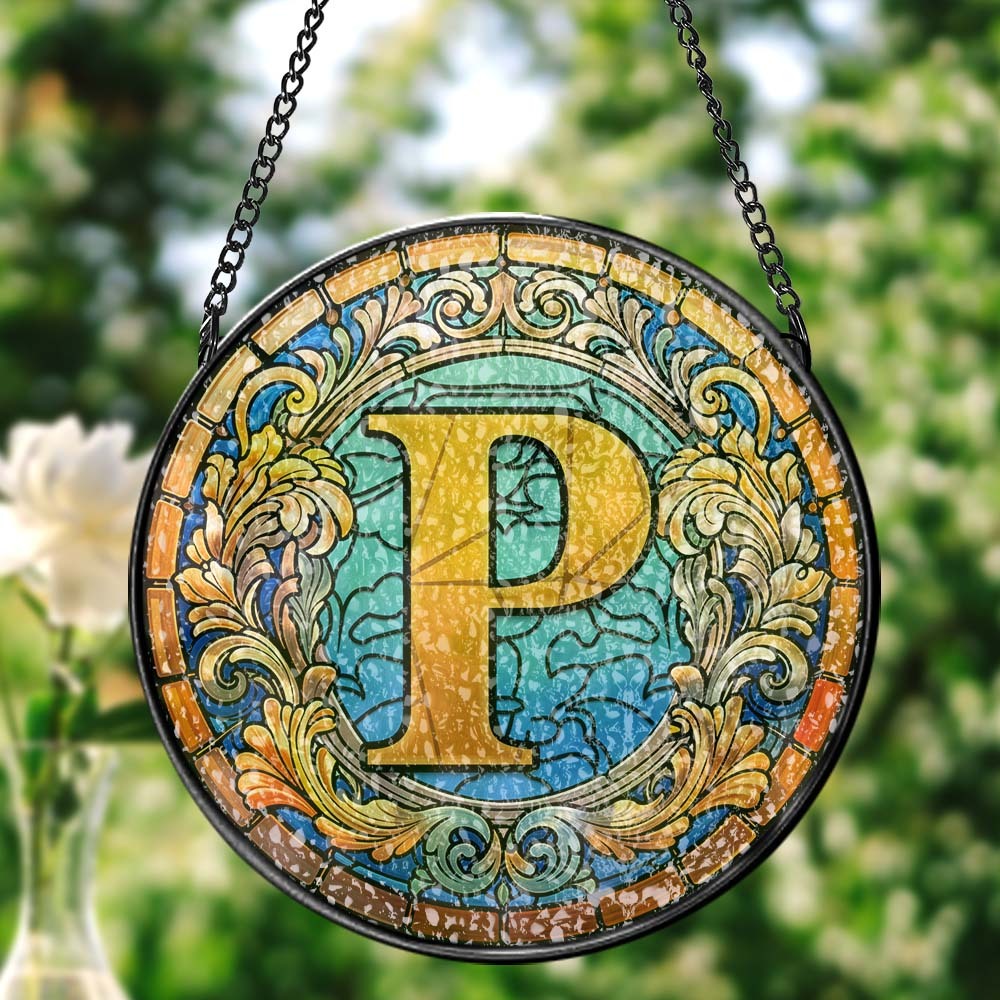 Letter Suncatcher Window Panel Hanging Sun Catcher Window Decor - Myphotomugs