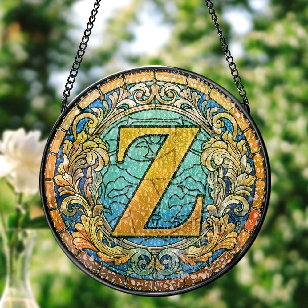 Letter Suncatcher Window Panel Hanging Sun Catcher Window Decor - Myphotomugs