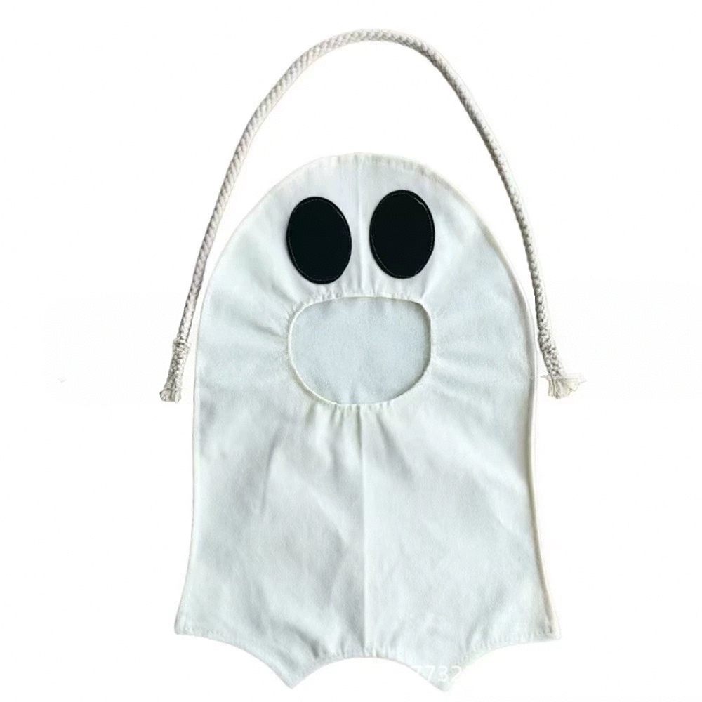 Halloween Ghost Shoulder Bag Cute Trick-or-Treat Candy Bag for Kids Halloween Ghost Bag