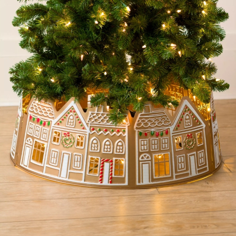Christmas Tree Skirt with Lights Decorative Tree Skirt Christmas Holiday Decoration